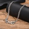 Splicing Chain Necklace for Men Boys,Hip Hop OT Button Metal Chain Link Choker,New Style Fashion Jewelry Gifts