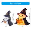Cute Ghost Wizard Reading Book LED Night Light Halloween Home Decor Portable Resin Craft for Book Lover Bedside Ambiance