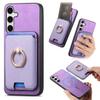 For Samsung Galaxy S25 Magnetic Case Detachable Card Bag Leather Back Cover with Kickstand