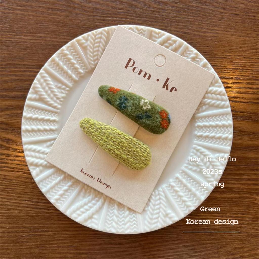 Koreańskie Urocze Zielone Kwiatowe Wsuwki do Włosów Kobiety Dziewczynki Dzieci Spinki Wsuwki Akcesoria Wsuwki Nakrycie Głowy Ozdoby