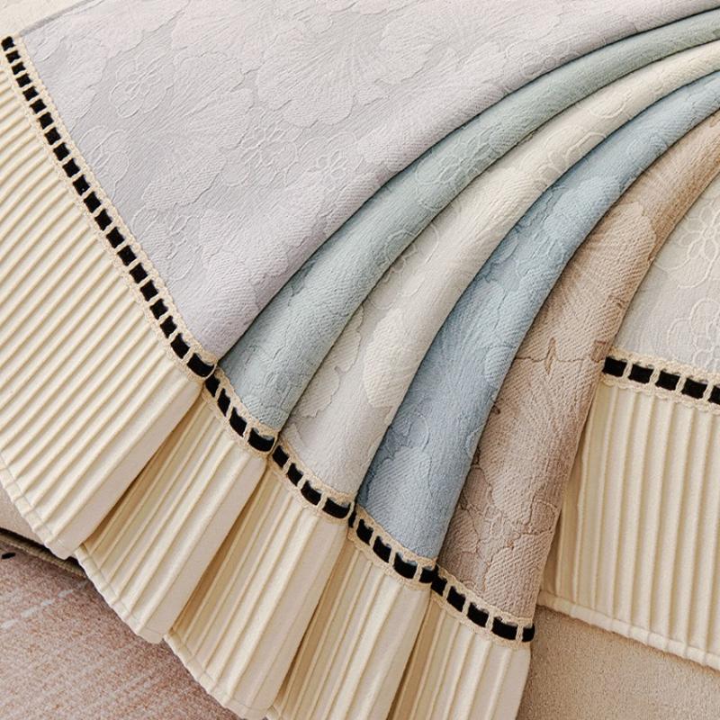 Universal Couch Cushion Sofa Cover French Light Luxury Style  Anti Slip Skirt Edge Cushion Sofa Backrest Towel Couch Decoration