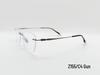 Men's Rimless Titanium Glasses Frame with Anti-Blue Light Lenses: Myopia & Presbyopia Compatible, Style Z155