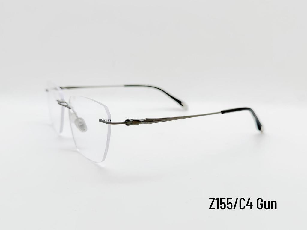 Men's Rimless Titanium Glasses Frame with Anti-Blue Light Lenses: Myopia & Presbyopia Compatible, Style Z155