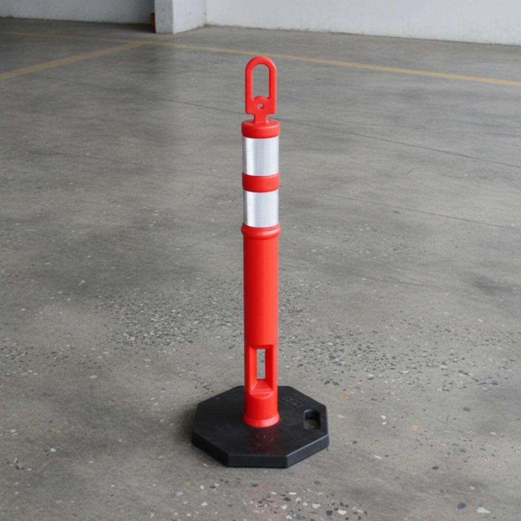 Flexible Traffic Bollard with Rubber Base High Visibility Warning Post