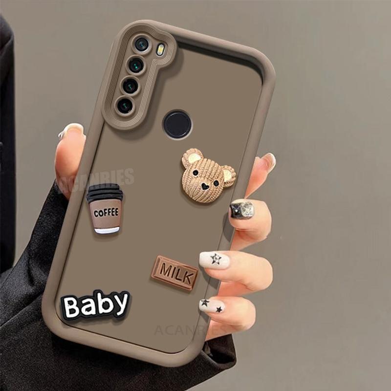 

Note8pro Cute 3D Bear Coffee Liquid Silicone Case On For Xiaomi Redmi Note 8 Pro 8pro 7 7pro Note7 Cartoon Soft Cover Note8 Redmi Note 7 Pro