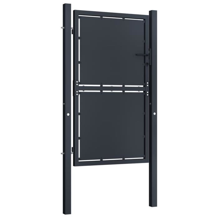 Portail de jardin - VIDAXL - Acier - 100 x 175 cm - Anthracite - Battant
