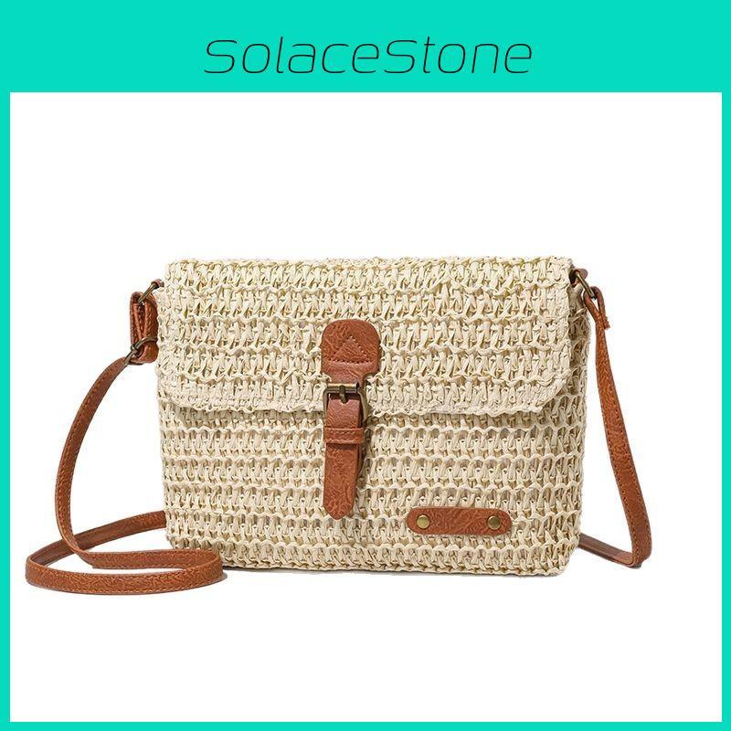 Retro Summer Woven Crossbody Bag For Daily Commute And Beach