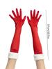 1pc Christmas Gloves Long Velvet Fluffy Cuff Party Decoration Gloves Xmas Costume Accessories Keep Warm Winter Gloves for Women