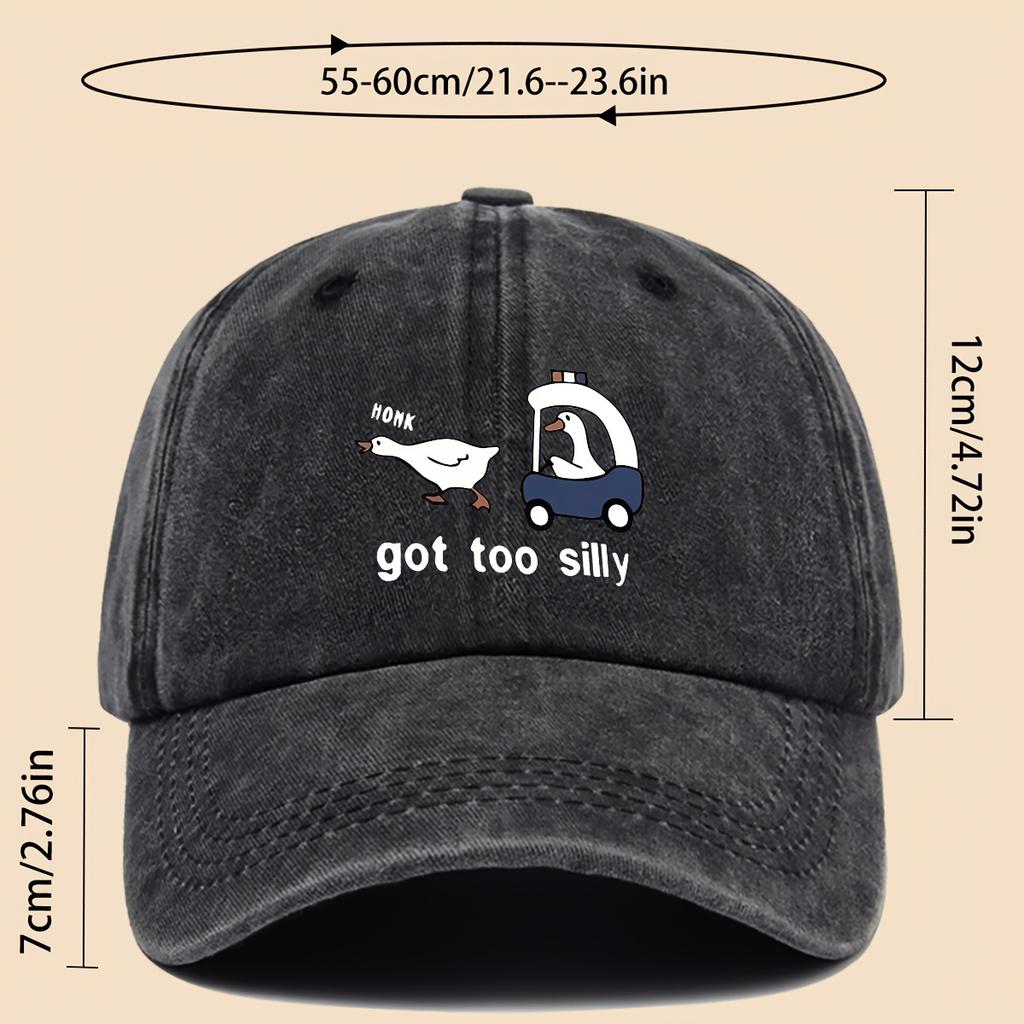 Fun Cartoon Pattern Printed Baseball Cap Trucker Hat Black Papa Dad Hat