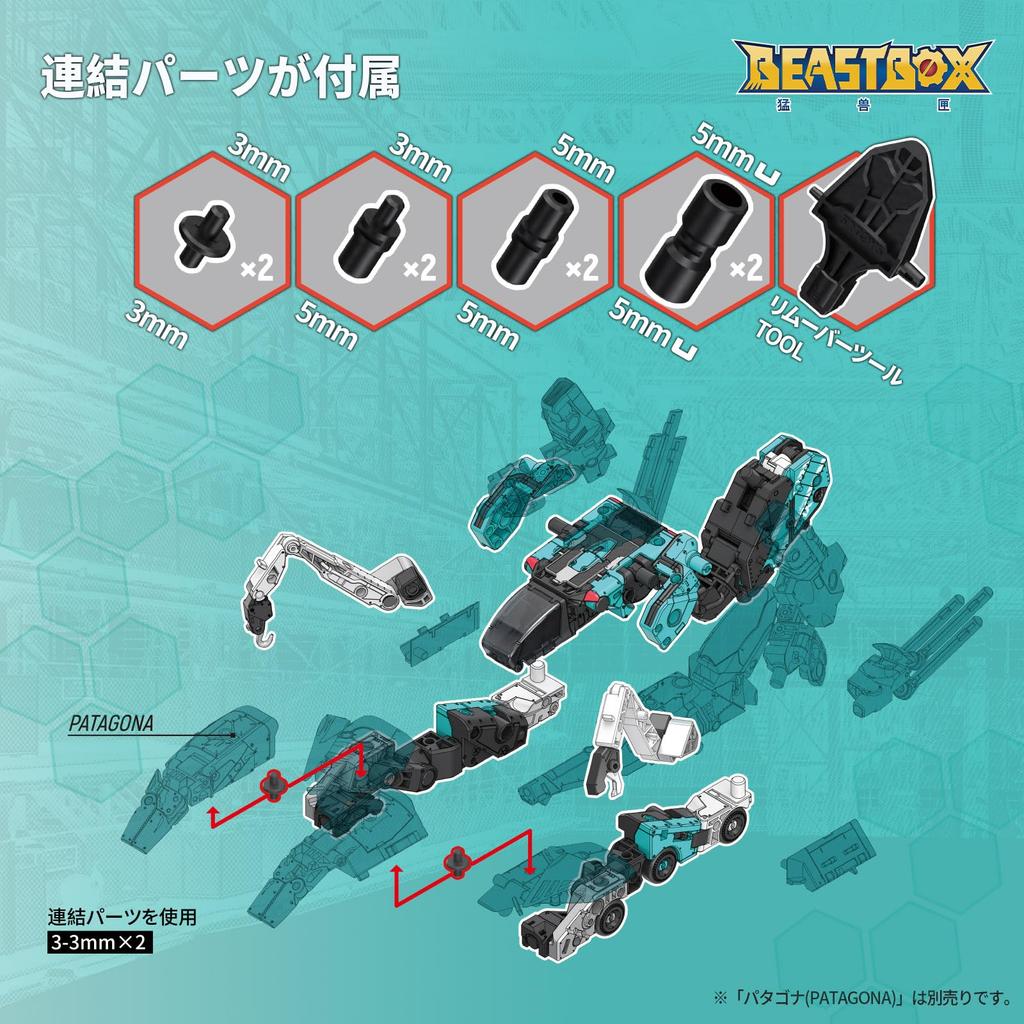 52TOYS BEASTBOX Seria INFINITY AMTS TOXOTES Transformabil Combinat Complet 3 Șoferi Echipă de Salvare Cadou Perfect pentru și Colecționari IB-14 Figurină, Robot,