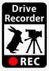 Sticker with Drive Recorder "Rabbit and Video Camera" (Magnet) (White)