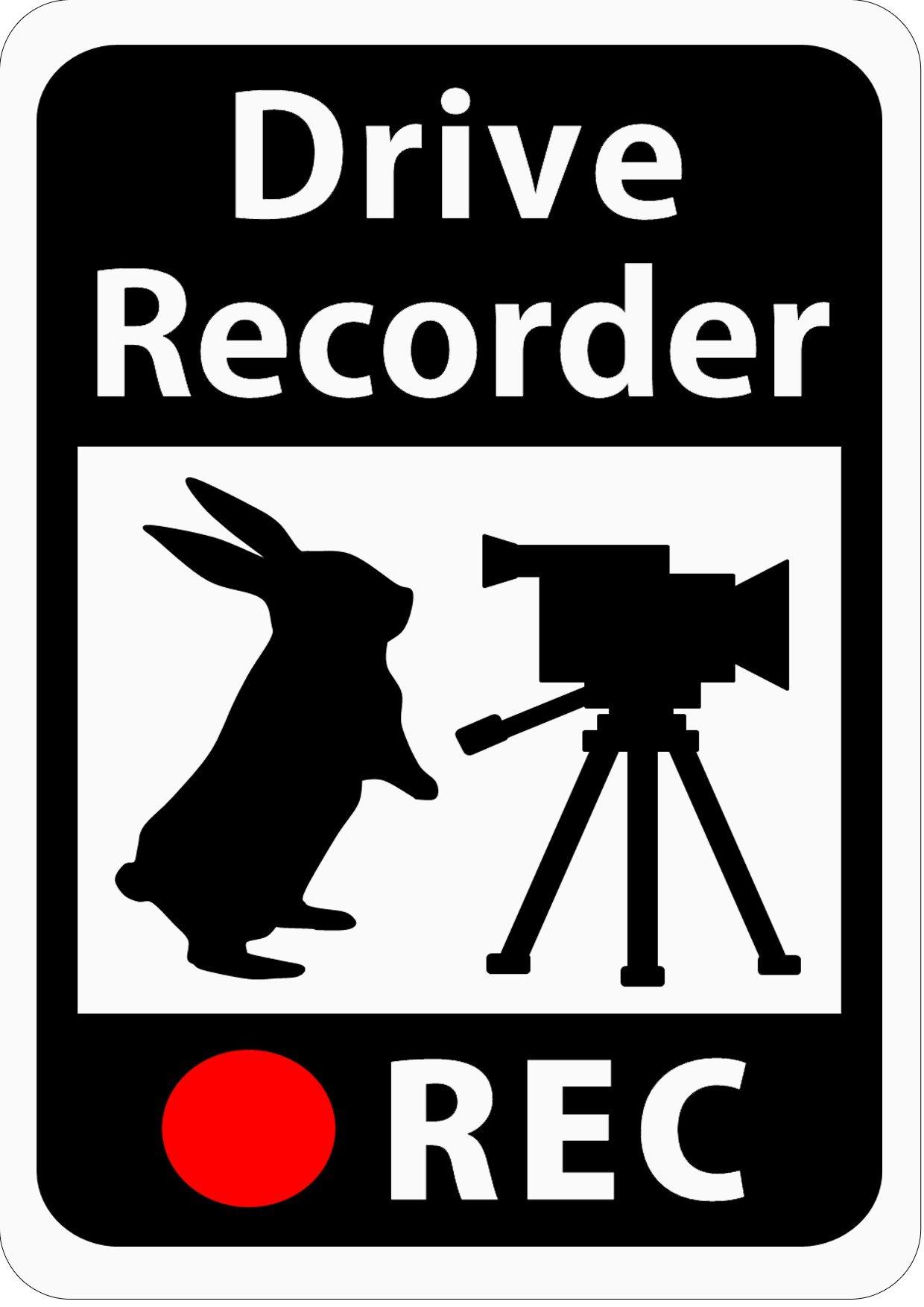 

Sticker with drive recorder Rabbit and video camera (Magnet) (White) 148mm x 105mm (A6) белый