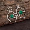 Natural Malachite Gemstone 925 Sterling Silver Jewelry Handmade Earrings 2.00" EE-52-27