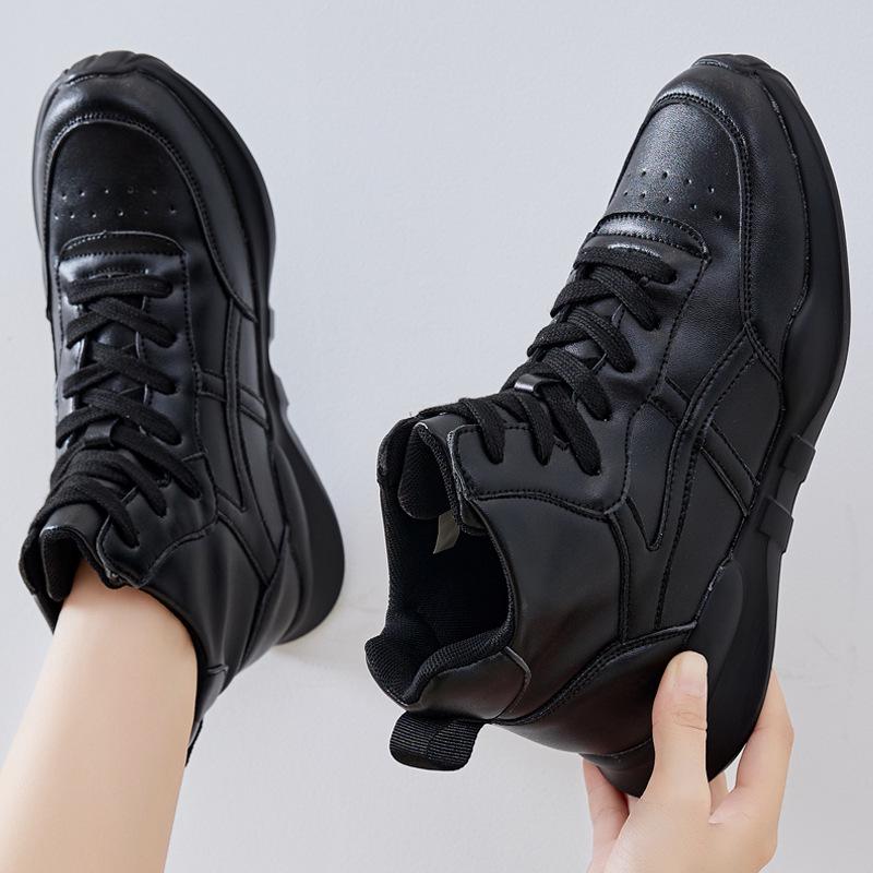 Dámské kožené kotníkové boty s vysokým svrškem, malé a velké velikosti, voděodolné, super lehké, velikosti 31-33 a 41-43