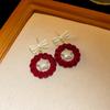 Christmas Dress Up Accessories Silver Needle Flannel Bow Earrings Niche Sweet Stud Earrings High-end Earrings Women