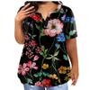 Fashion Plus Size Women's Casual Short Sleeve Round Neck Printed T-shirt With Pockets