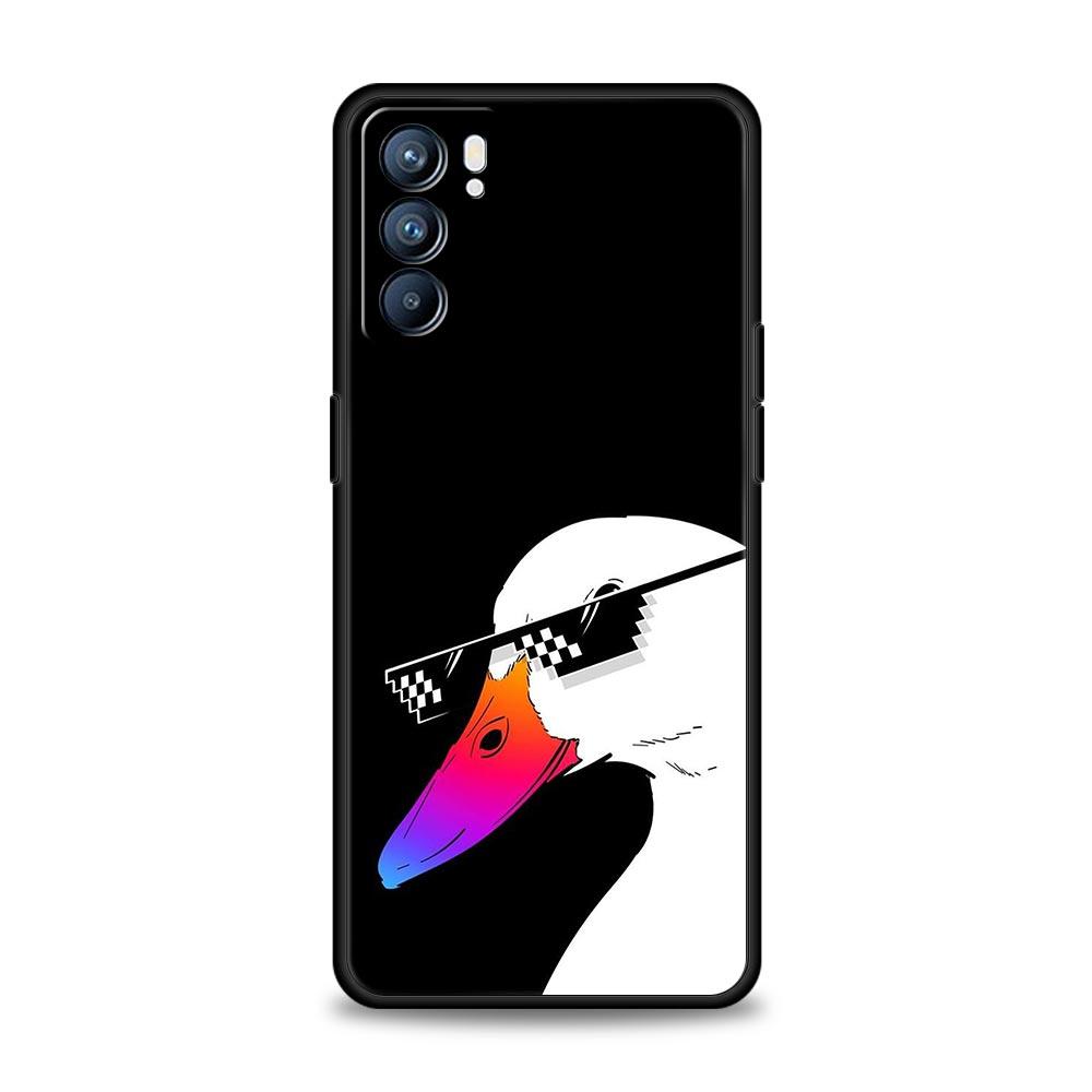 Phone Case For Oppo A54 A53 A52 A9 A15 A95 A17 A16 A76 A74 A57 A31 Find X6 Pro X5 Reno8 Reno7 Reno6 Pro 5G Cover Duck Art
