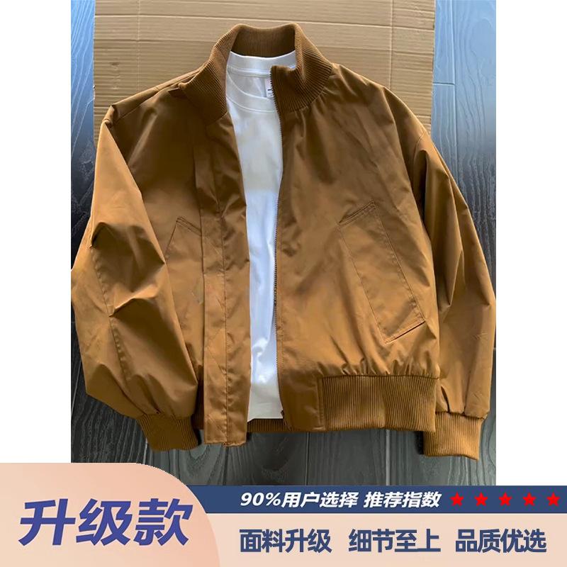 Cleanfit American Flight Jacket Men's Autumn Trendy Brand Wear Short Baseball Jersey Heavy Stiff Tooling Jacket