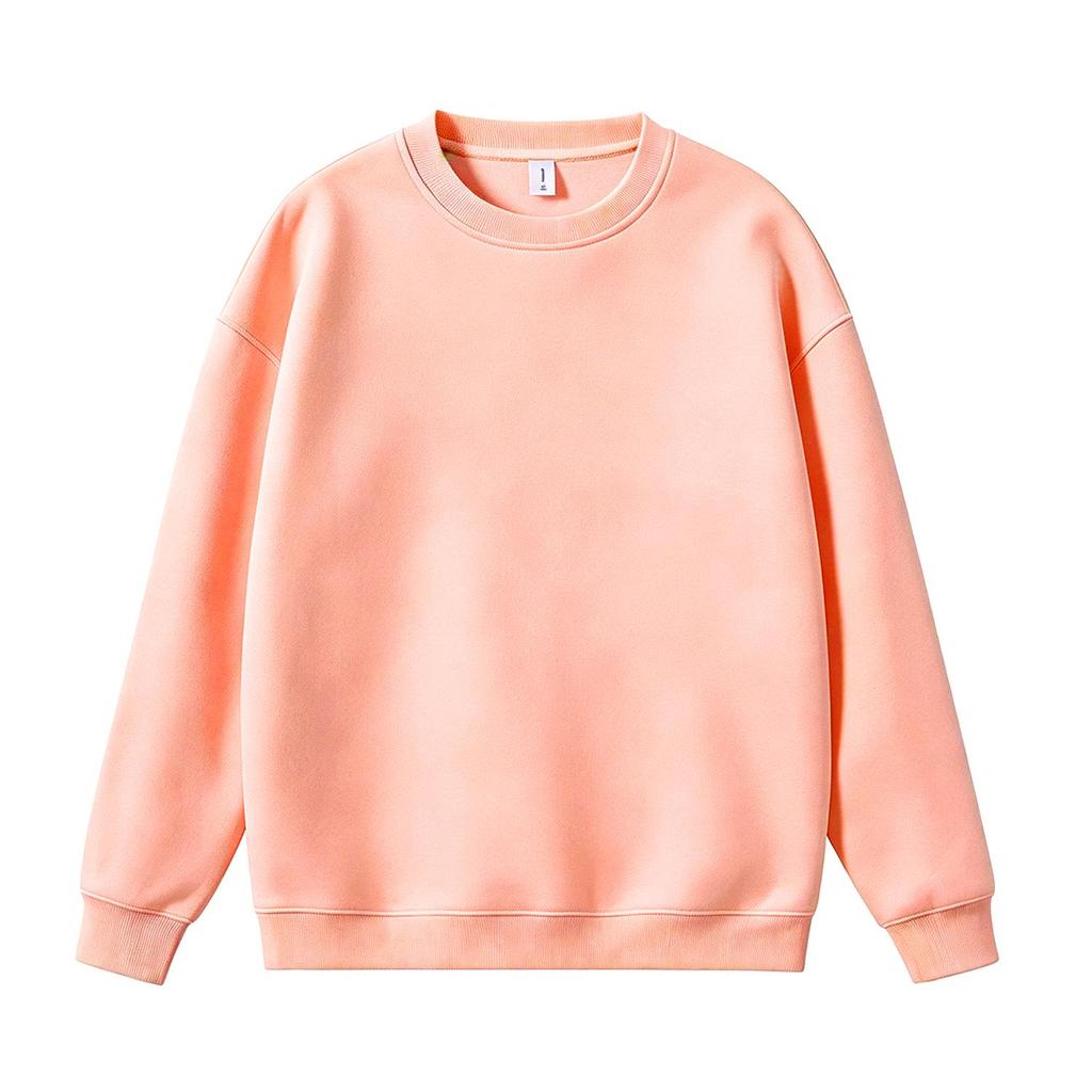 Unisex Solid Color Round Neck Sweatshirt – Loose, Casual, Long Sleeve Top
