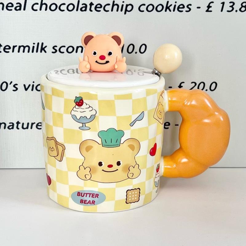 Cute Bier Butter Bear Ceramic Mug Girls High-value Drinking Cup Couple Birthday Gift Souvenir