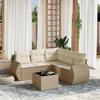 VidaXL Garden Lounge Set with Cushions 6 Pcs, Patio Sofas, Patio Furniture Set, Outdoor Furniture, Beige 3221357
