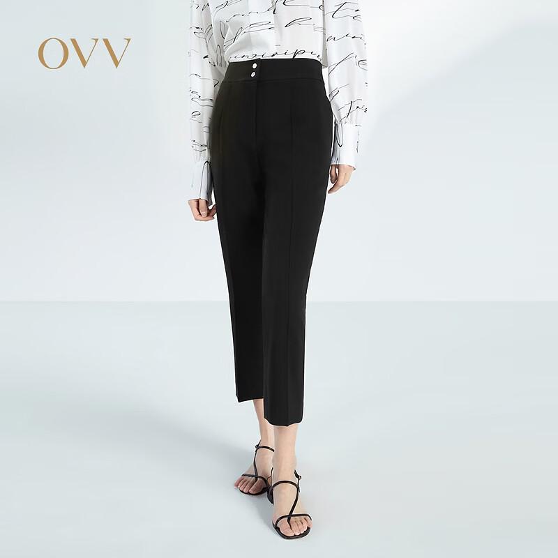 OVV Women s Classic Triacetate Cropped Slim-Fit Casual Pants S чёрный