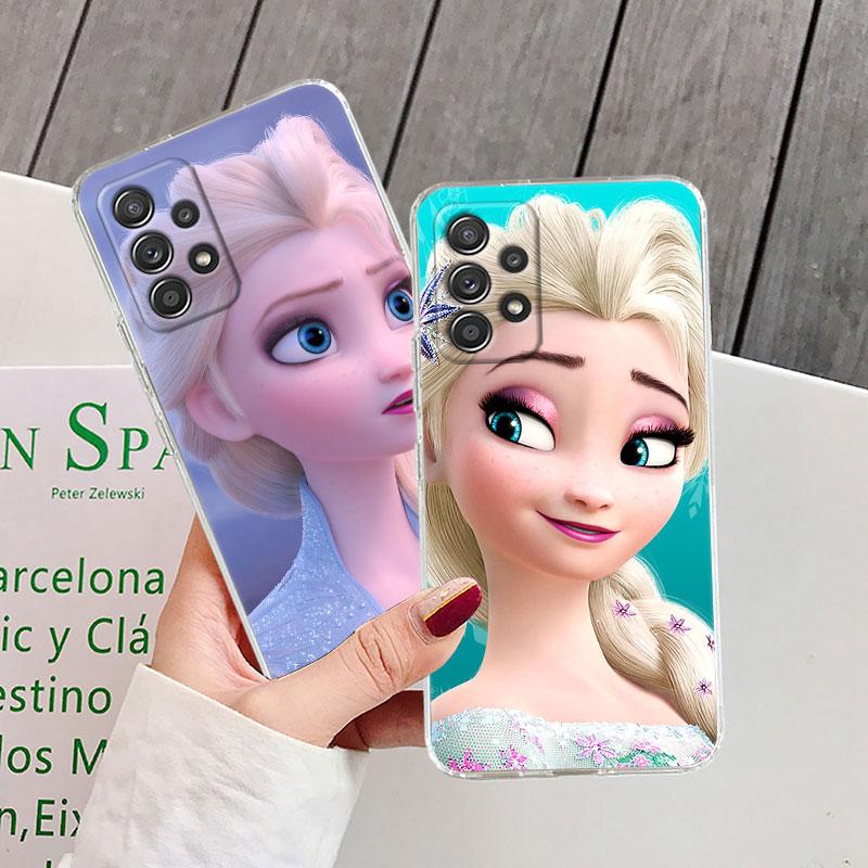 Clear Case For Samsung Galaxy A57 A37 A56 A36 Cases A55 A54 A35 A26 A07 A17 A16 A06 A34 A15 Soft Cover Elsa Frozen Art Princess