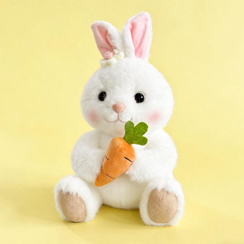 Adorable Rabbit Plush with Carrot & Scarf - Perfect Easter Gift for Girls