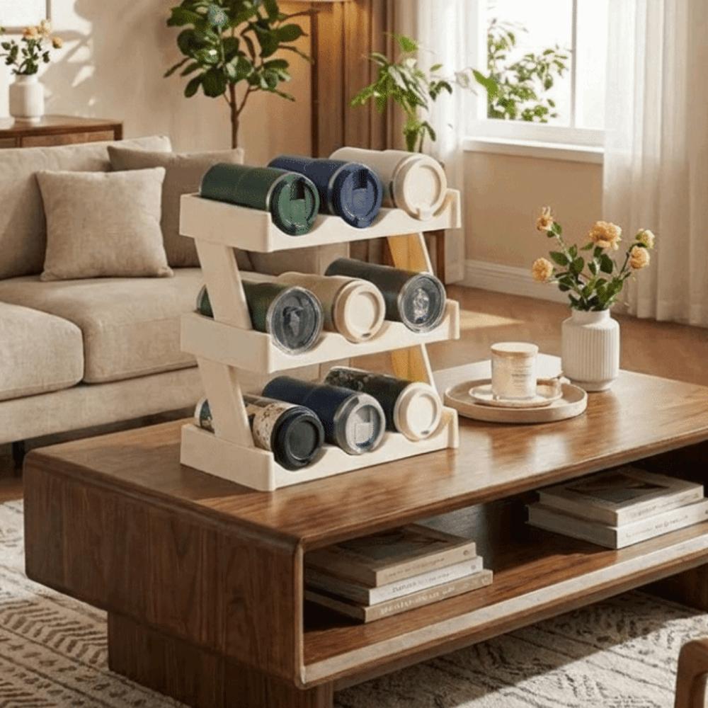 3 Layers Cup Storage Rack Plastic Water Bottle Holder Insulation Cup Holder  for Home