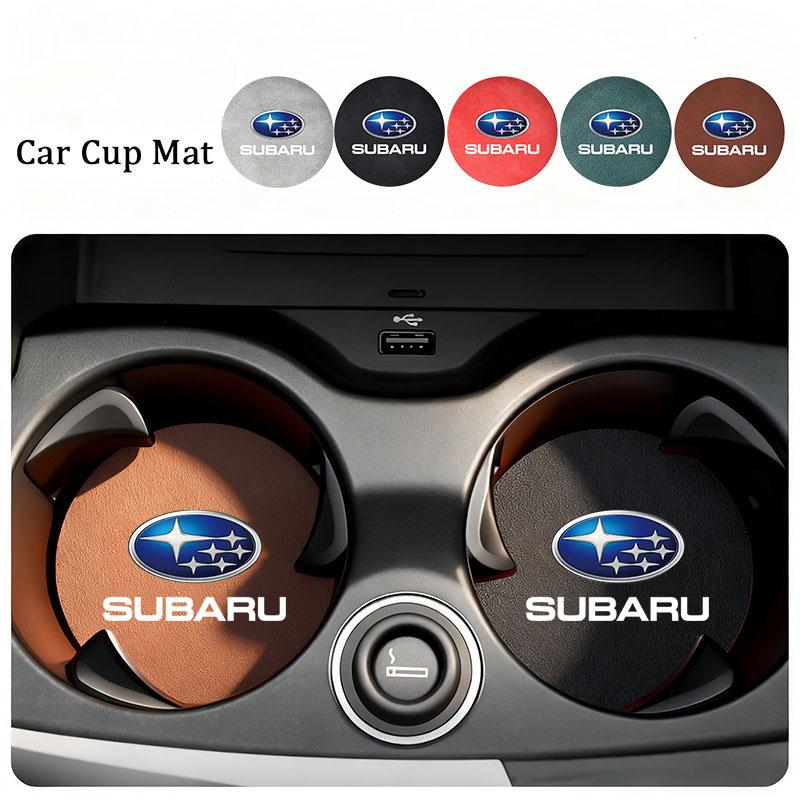 2Pcs Car Water Cup Bottle Holder Anti-slip Mat Pad Suede For Subaru BRZ Outback WRX Ascent Levorg Forester XV Crosstrek Impreza Y16