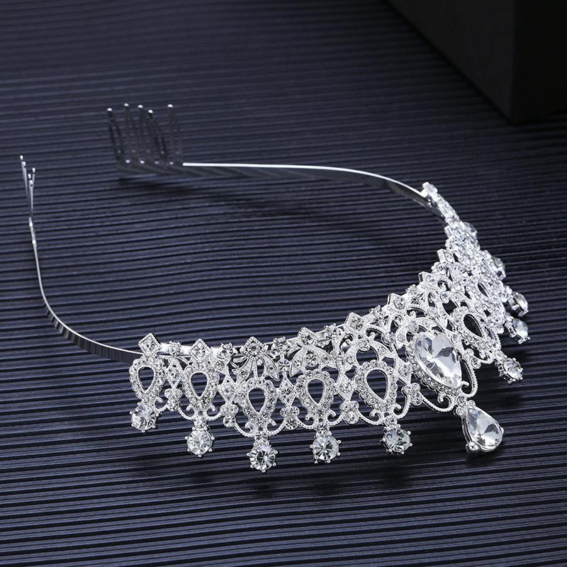 Bride's Crown Headwear Alloy Rhinestone Hair Band Wedding Crown Birthday Hair Accessory Style Headband Accessory
