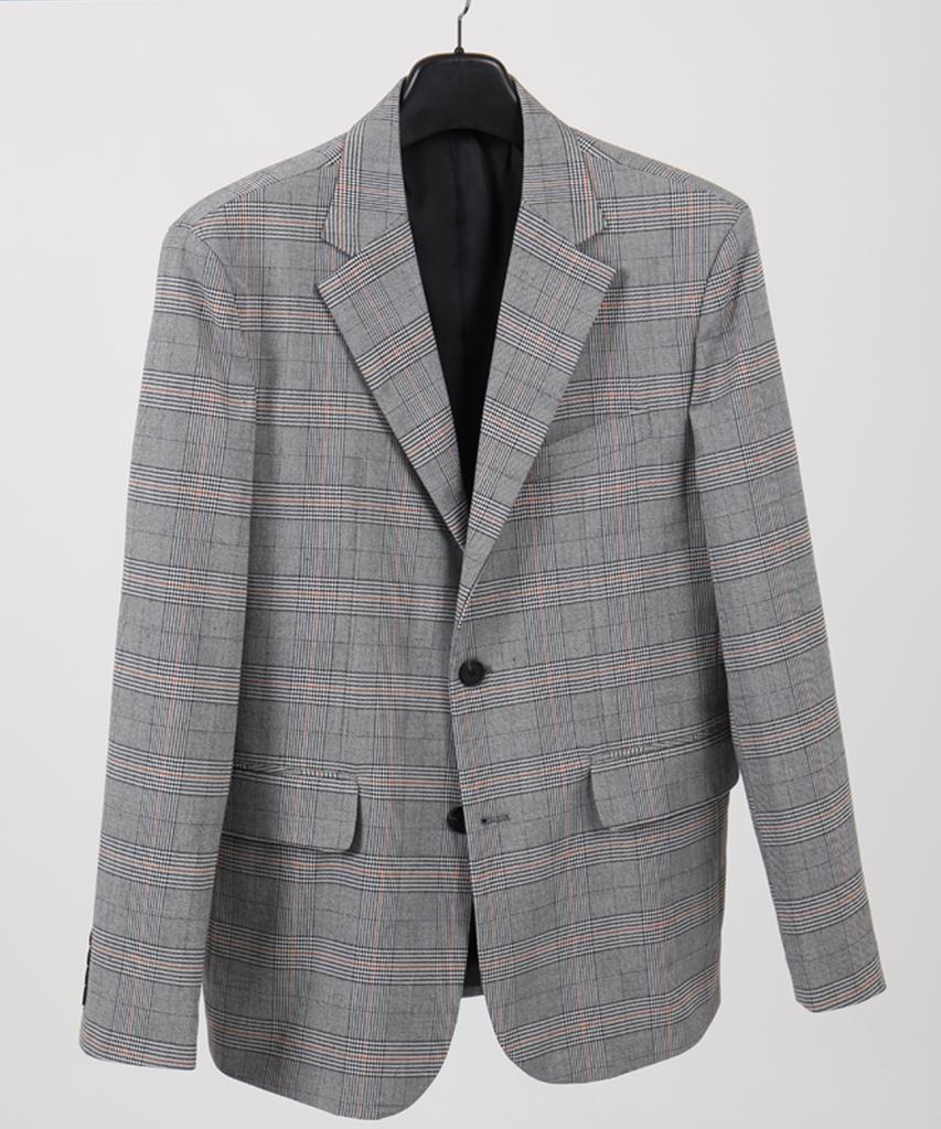 Paletot Glen Check Single Blazer_Grey