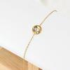 Trendy 14K Gold Plated Stainless Steel Chain Link Bracelet Circle Zircon Pendant Fashion Women Gift Hypoallergenic