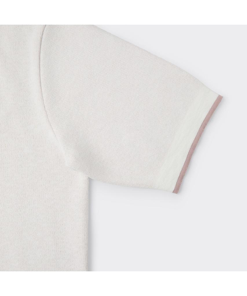 Keoseuuteommellou Pink Two-Tone Half Round Neck Sweater Cwwam26422Pix