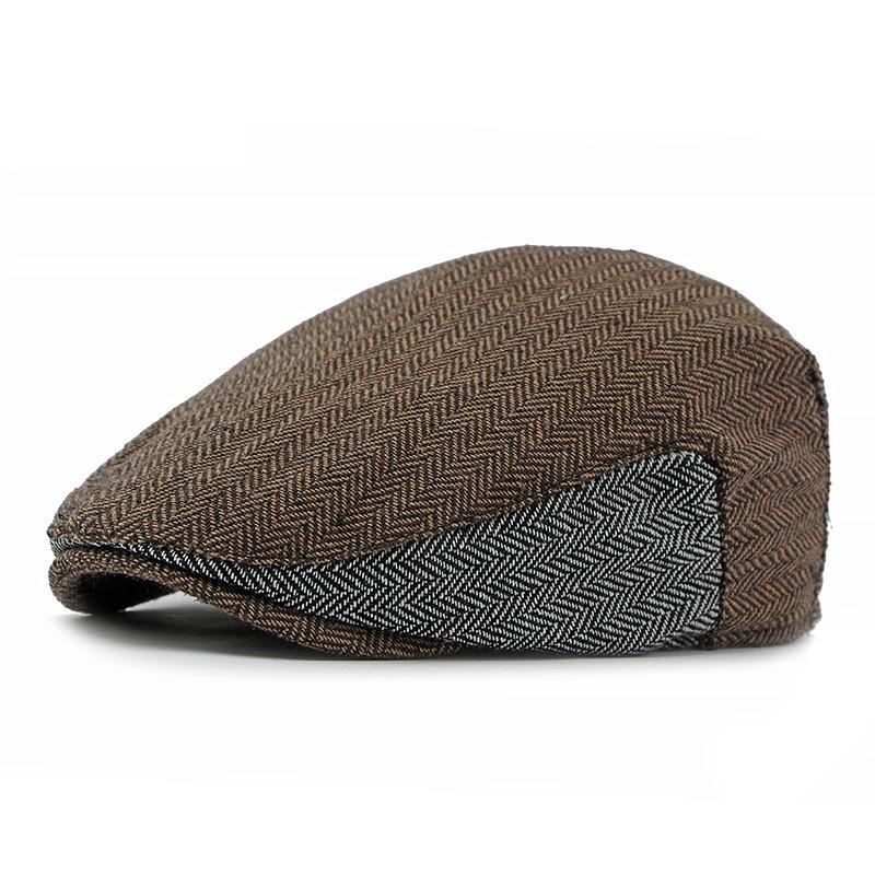Hat Stitching Beret Men British Forward Cap Large Size Cap Women Peaked Cap