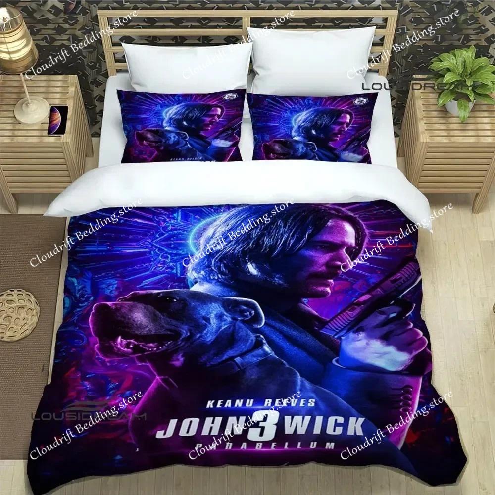Movie John Wick Printed Bedding Sets Exquisite Bed Supplies Set Duvet Cover Bed Comforter Set Bedding Set Luxury Birthday Gift