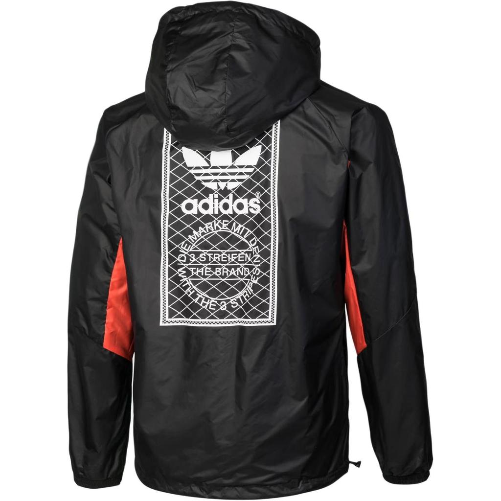 Adidas Originals Reversible Zipper Hooded Printed Color Block Windbreaker Men outerwear CW5168