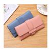 Damenbrieftasche, lange, dreifach gefaltete Klappe, koreanische Version der kleinen, frischen Studentenbrieftasche mit Wechselfunktion und Schnalle aus Leder