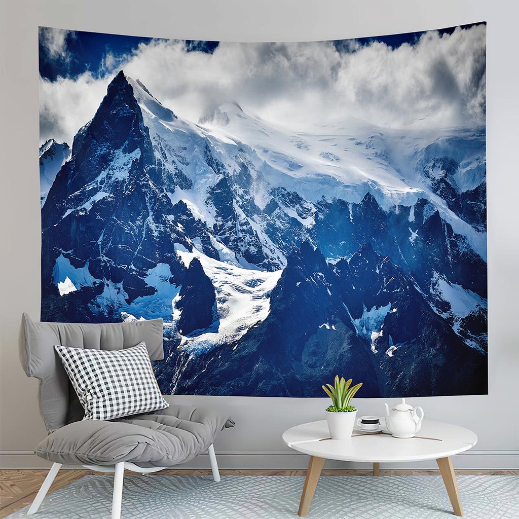 Winter Snow Tapestry Mountain Forest Snowy Pine Tapestry Sunset Landscape Tapestry Art Home Living Room Bedroom Decor Tapestries