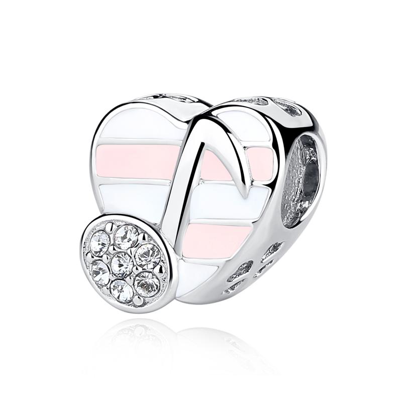 Original 925 Sterling copper Charm Bead Love Music Note Piano Pendant Charms Fit Brand Bracelets Necklaces Women Diy Zircon