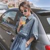 Elegant Slim-Fit Denim Dress for Women - Waist-Cinching Long Skirt for Spring, Summer, and Autumn 2026.