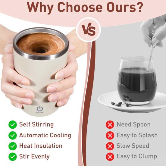 Self Stirring Coffee Mug Magnetic Stirring Mug Electric Shake Bottle 350ml Portable Protein Powder Shaker for Coffee Milk Cocoa