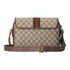 Gucci Ophidia GG Supreme Canvas Web Stripe Flap Crossbody Bag With Gold Double G Logo For Unisex Luxury Daily Use
