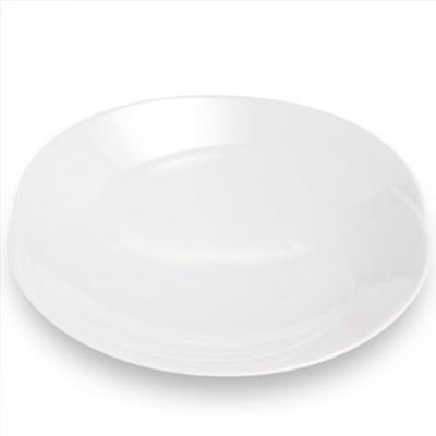 Multi-Purpose Shallow Bowl, White Porcelain, (approx.) 22 X 4.7 Cm, Tomoe, Hasami Ware, Made In Japan