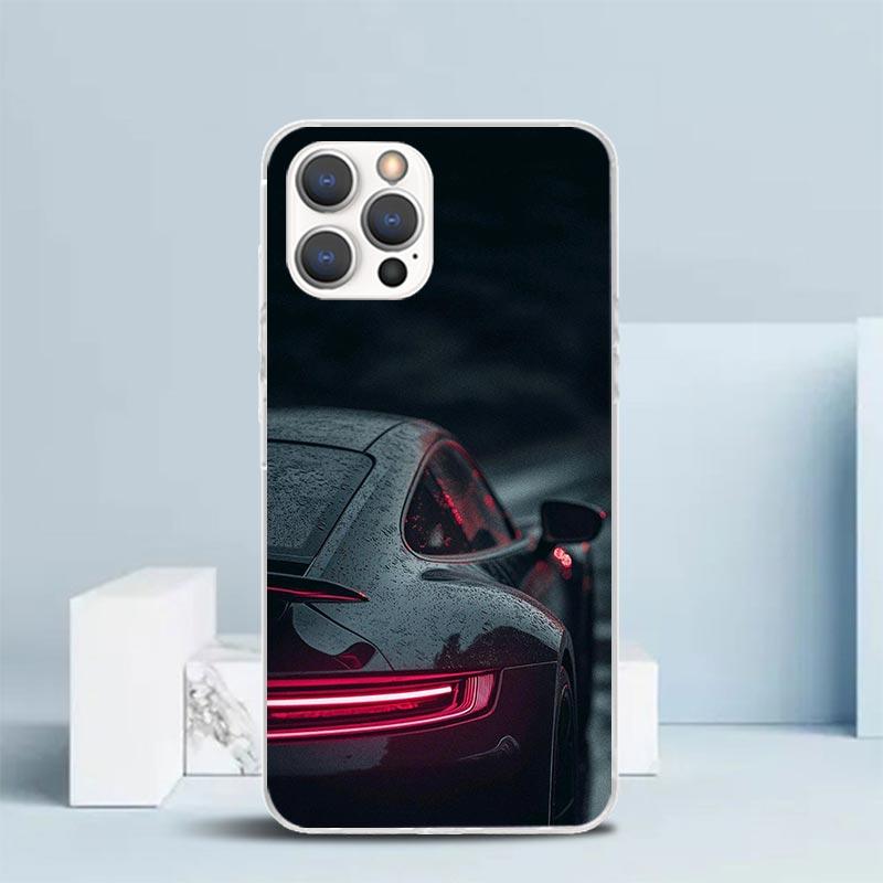 Sports Car 911 Soft Cover for iPhone 16 17 Air 15 14 Pro Max 16E Phone Case 13 Mini 12 11 7 SE 8 Print Pattern Fit Cases 16 17 A