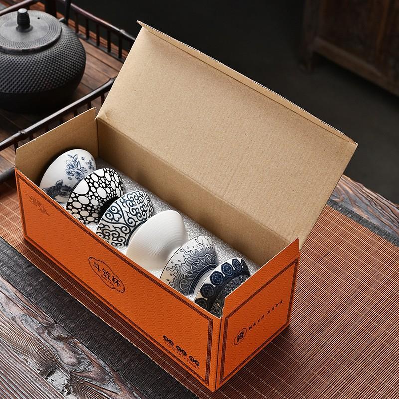 Tang Song Blue and White Porcelain Teacup Bowl Lid Bowl Ceramic Kung Fu Small Teacup Single Cup Master Cup Tea Set China