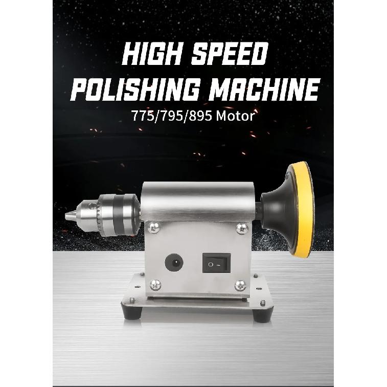 Jewelry Rock Mill Polishing Machine Benchtop Polisher Polisher with 20pc Sandpaper Universal Grinding Machine Bench Lathe Polish