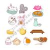 Mid-Autumn Festival Micro-landscape Ornaments Resin Handicrafts Mooncake Eating Rabbits Cute Animals Chef Rabbits