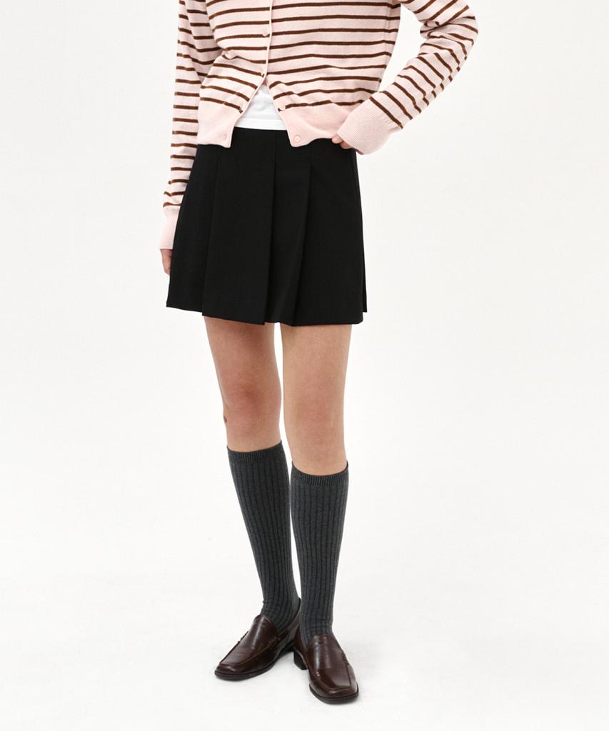 Bikomelli Lea Pleated Mini Skirt_Black