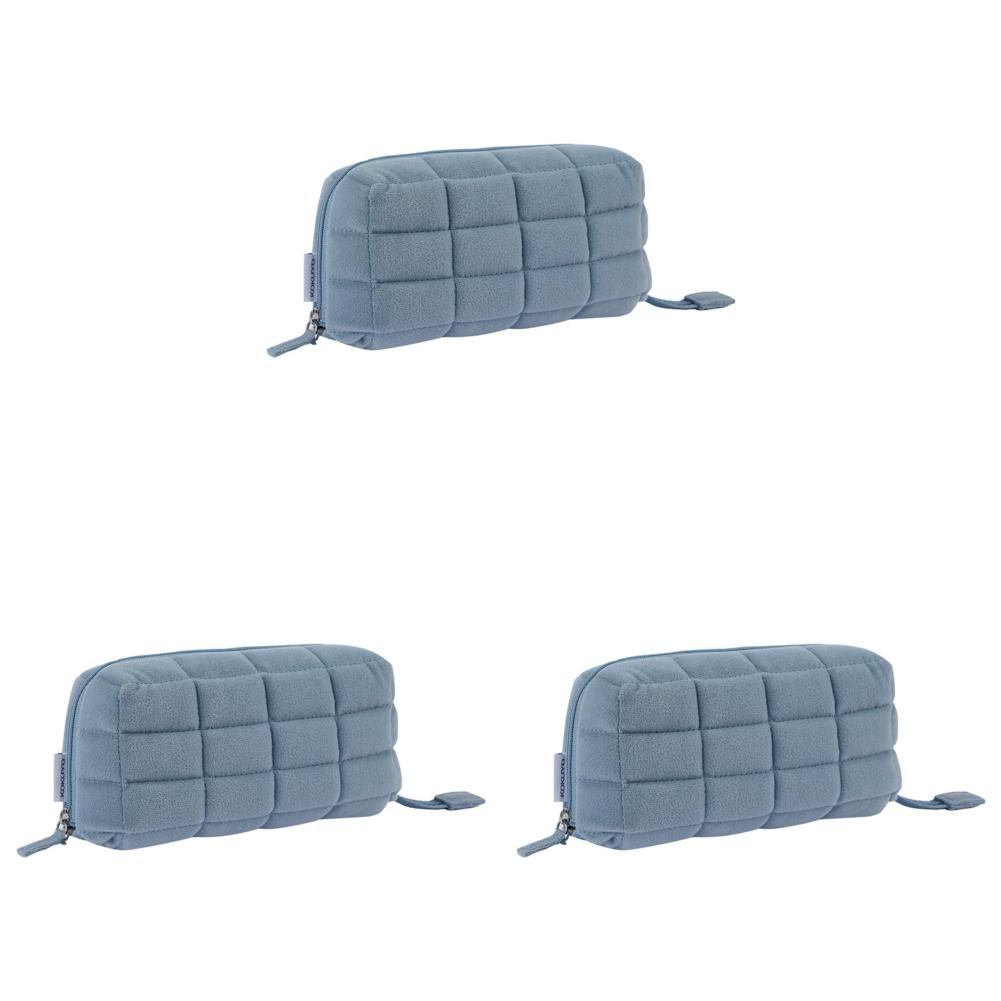 3-1 Stück Make-up-Organizer-Tasche mit großer Kapazität Kissenform Federmäppchen Multifunktionale gesteppte Reise-Toilettentasche für Reisen im Freien